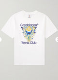 Casablanca Tennis Logo Tee (White/Blue/Yellow)