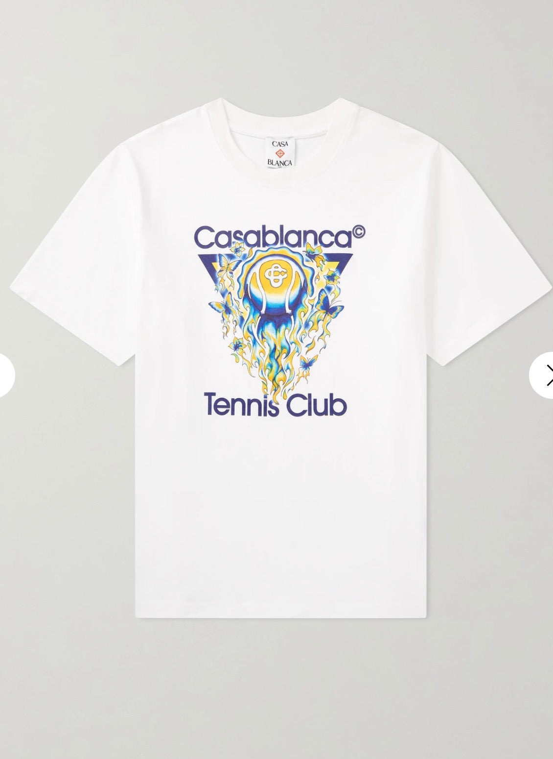 Casablanca Tennis Logo Tee (White/Blue/Yellow)