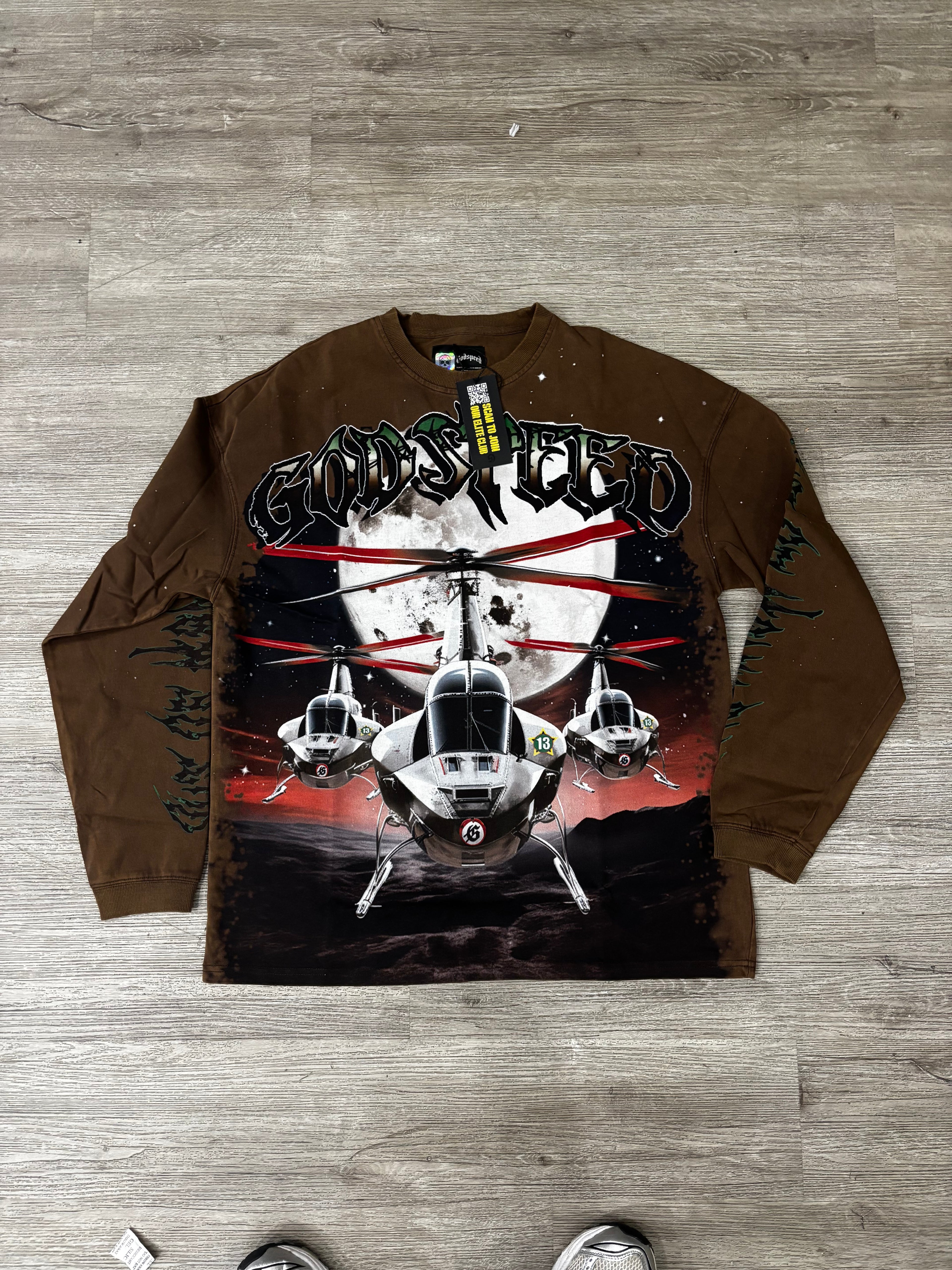 Godspeed longsleeve helicopter brown