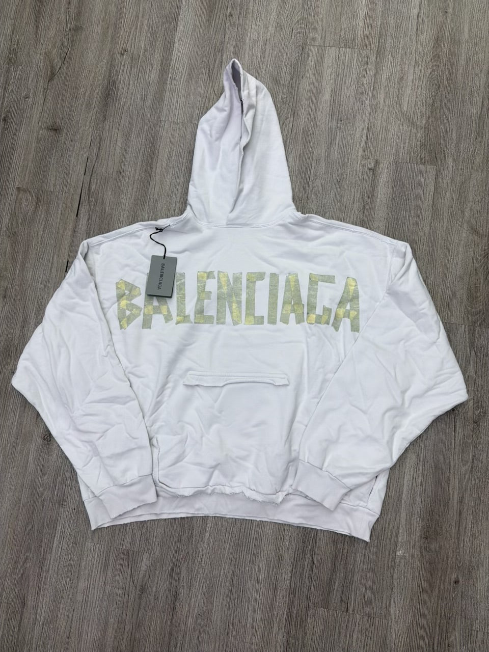Balenciaga Tape Logo Hoodie (Grey)