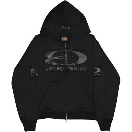 Bottega Desires Tech Zip Up Hoodie Black