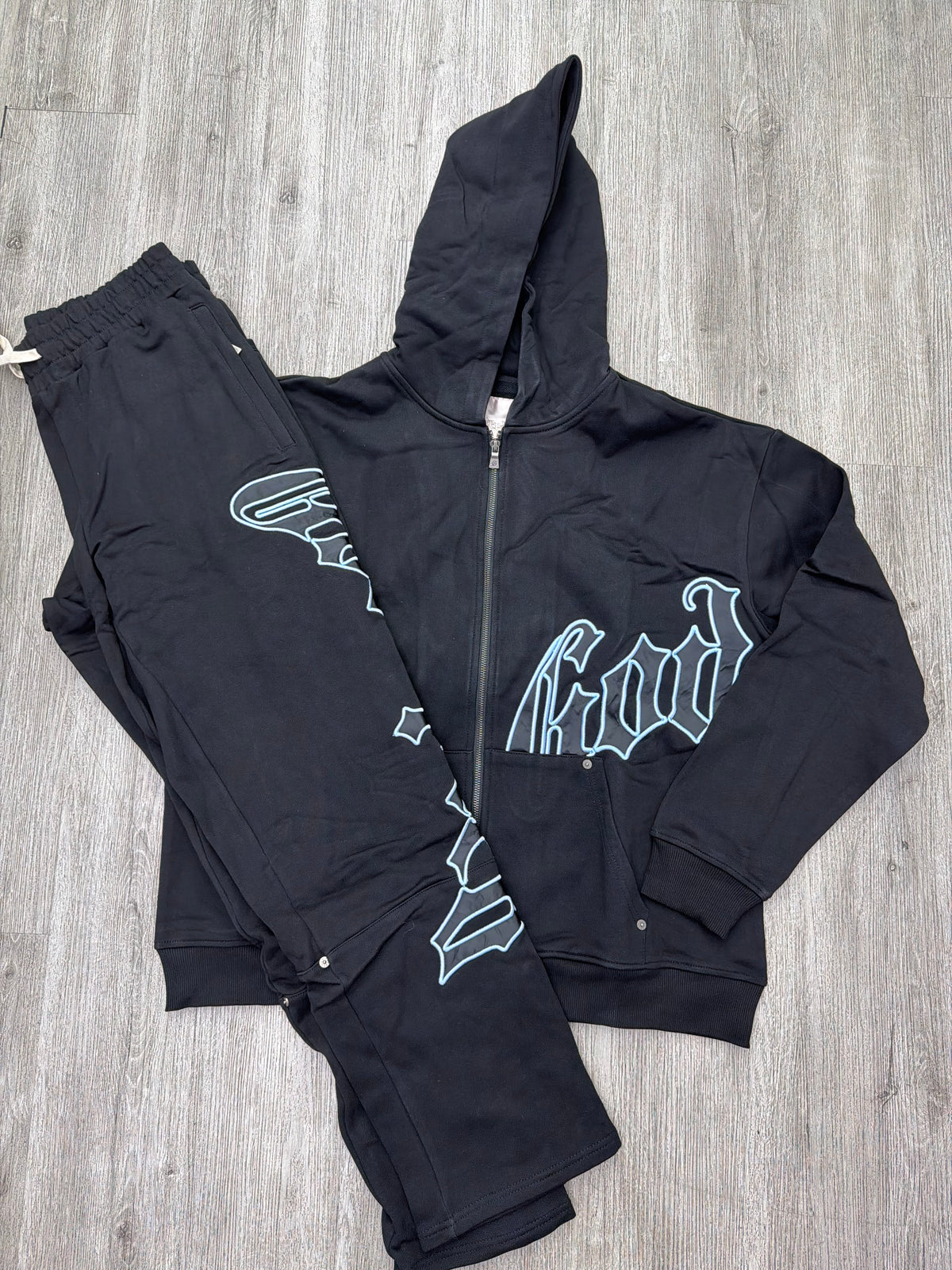 Godspeed Sweatsuit (Black/Light Blue)
