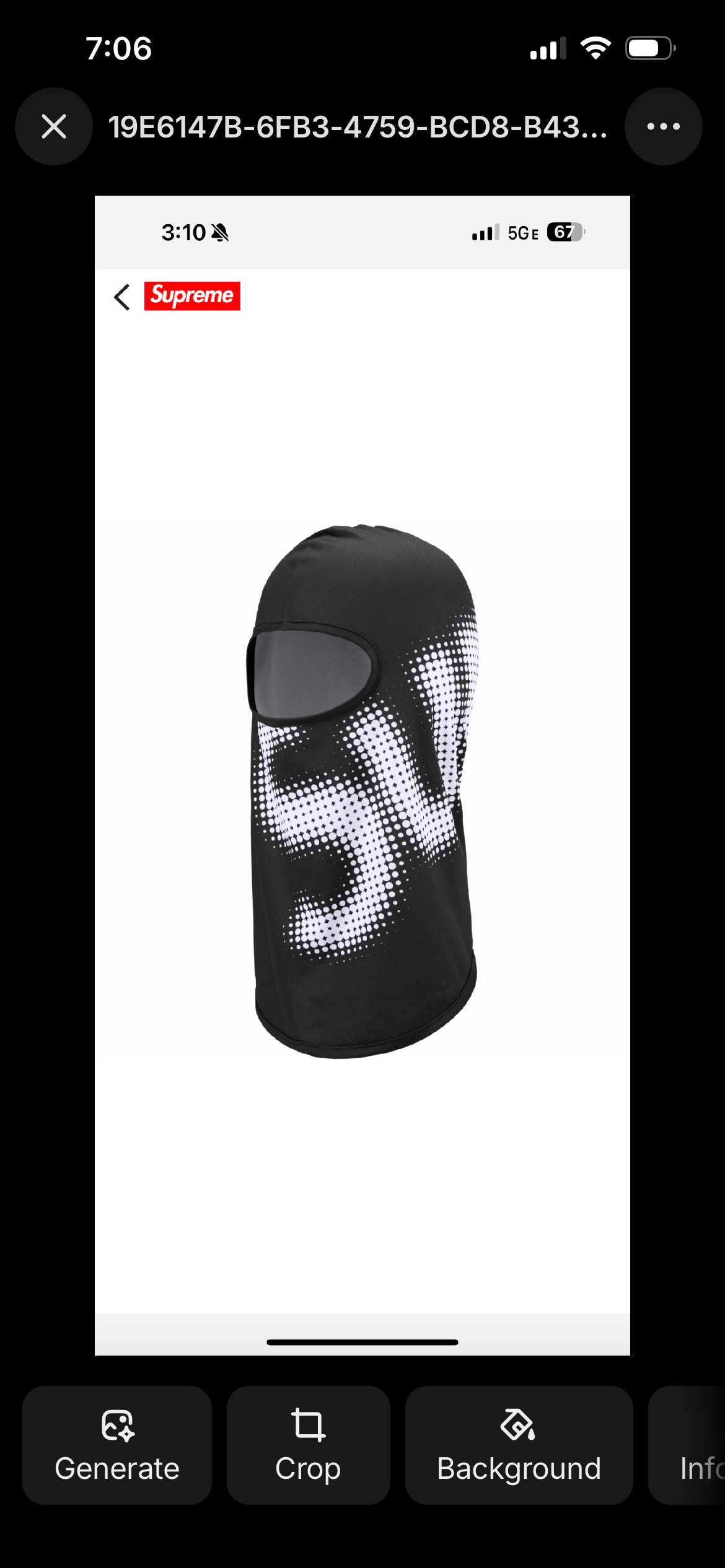 Supreme ski mask black