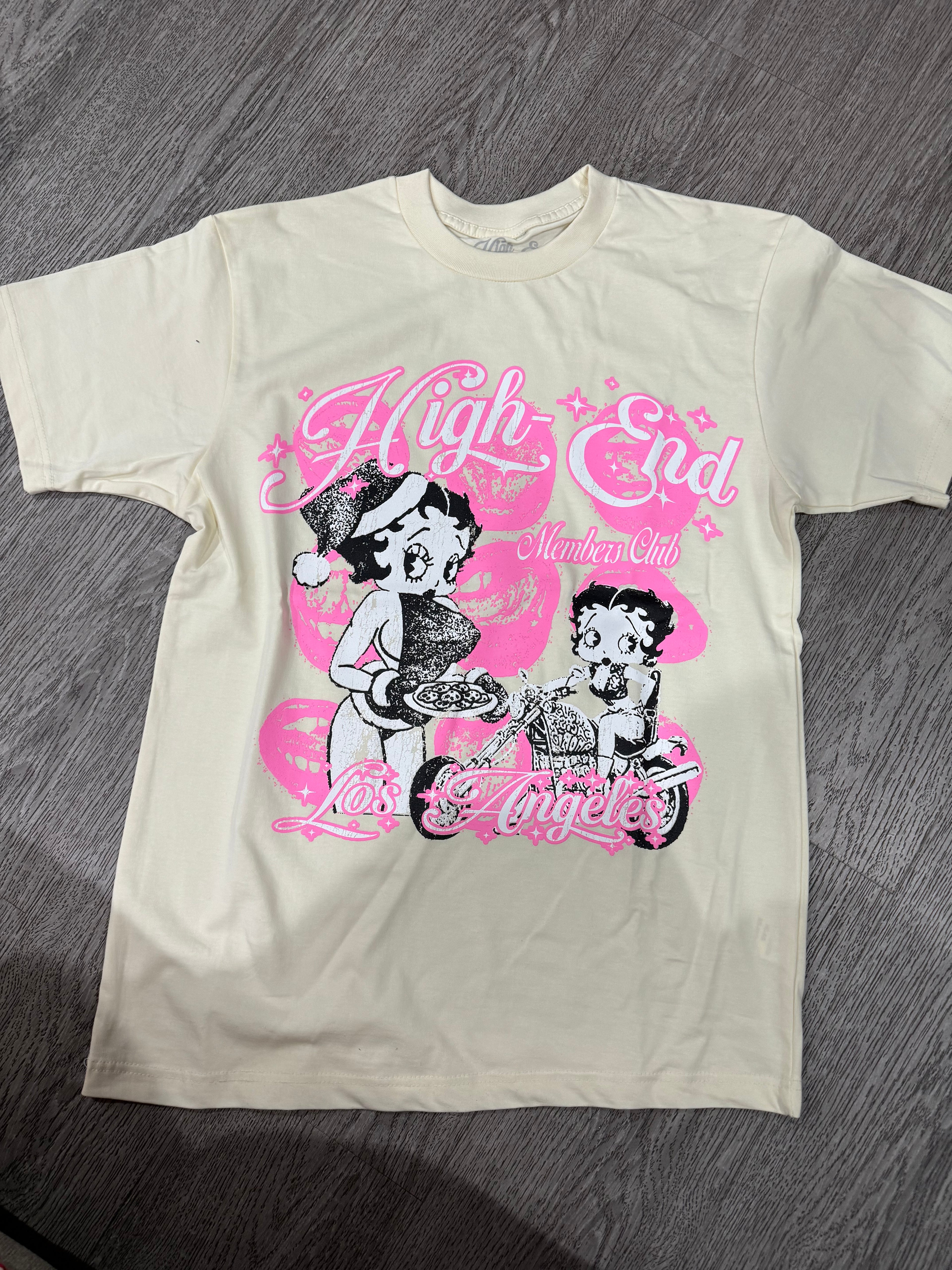 High-End “Betty Boop” Tee (Cream)