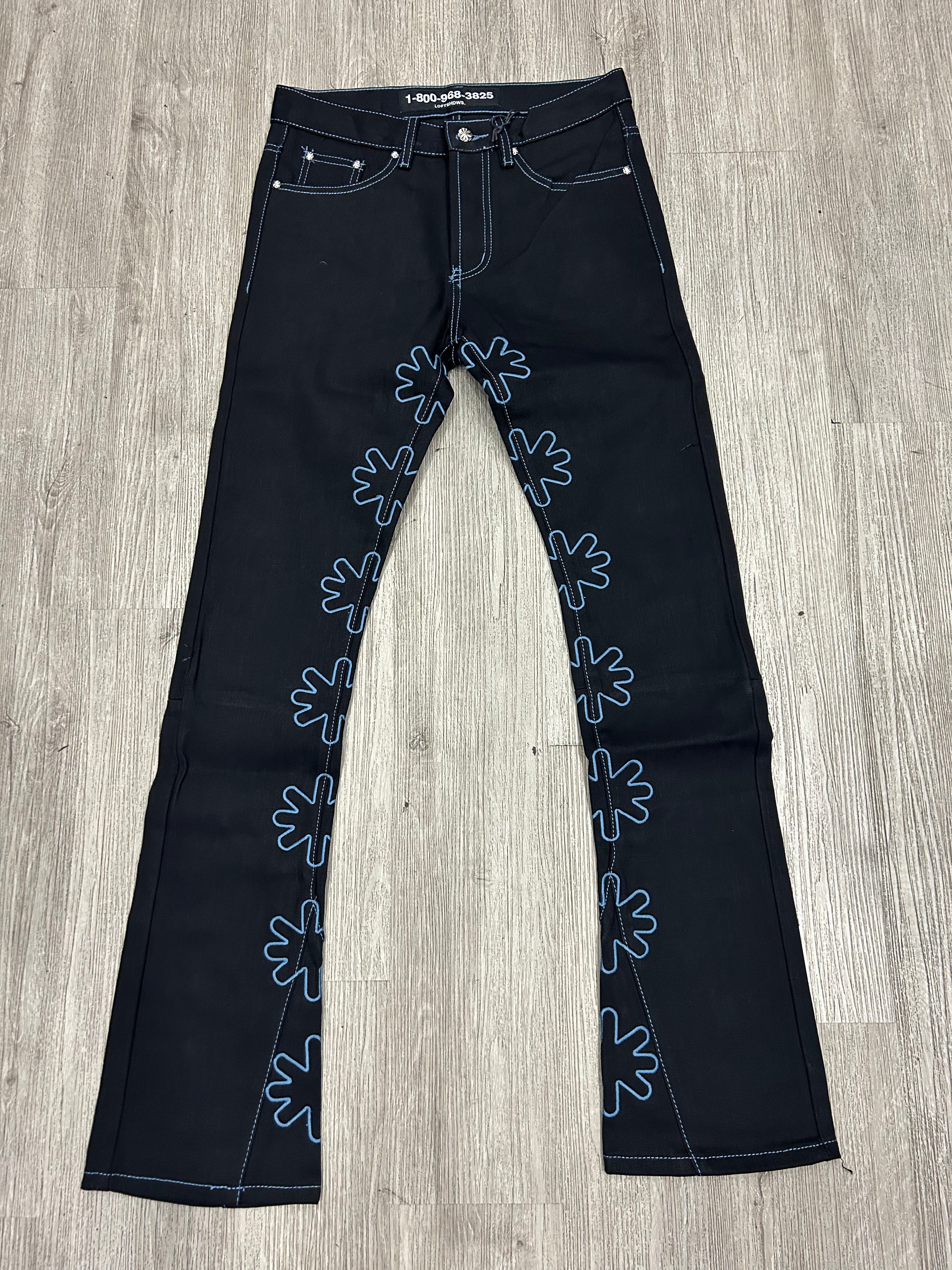 Lost Shdws jeans black/ blue outline