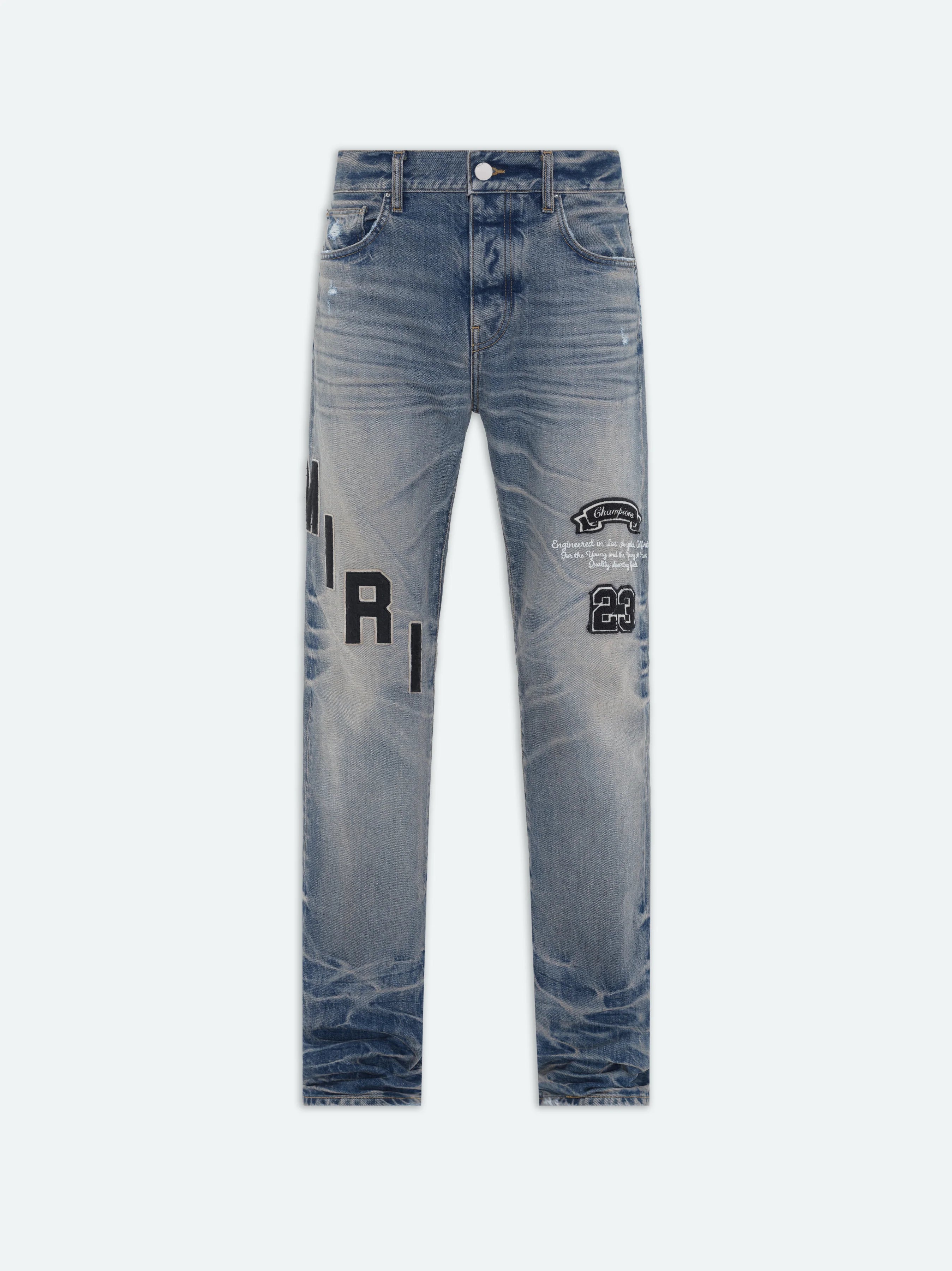 Amiri “Hockey Logo” Jeans (Blue/Black)