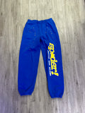 Spider sweatpants blue/ yellow logo