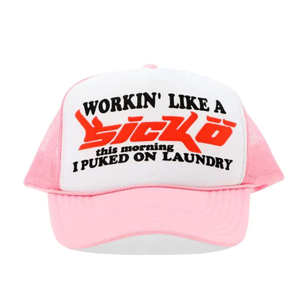Sicko Trucker Hat (Light Pink/White)