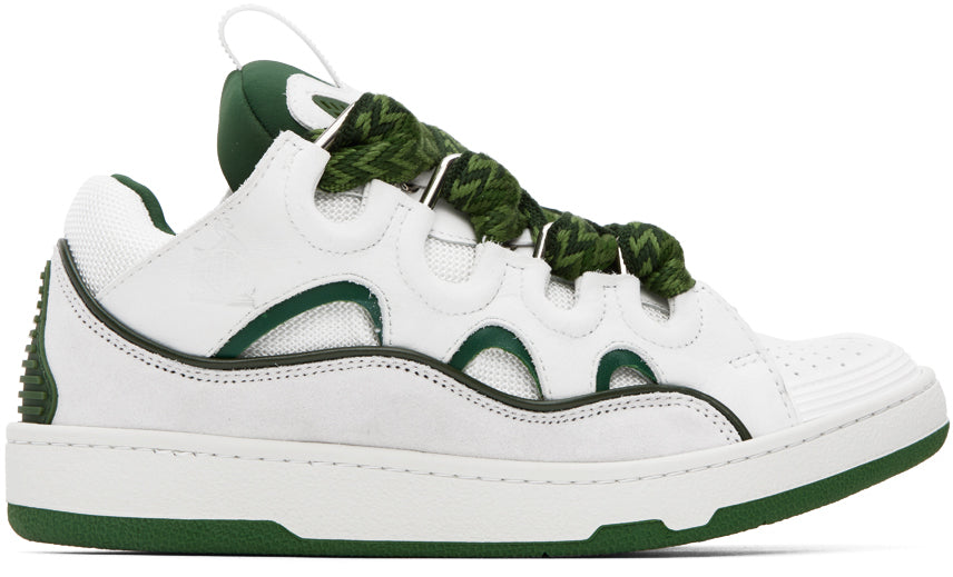 LANVIN Curb Sneaker (White/Green)