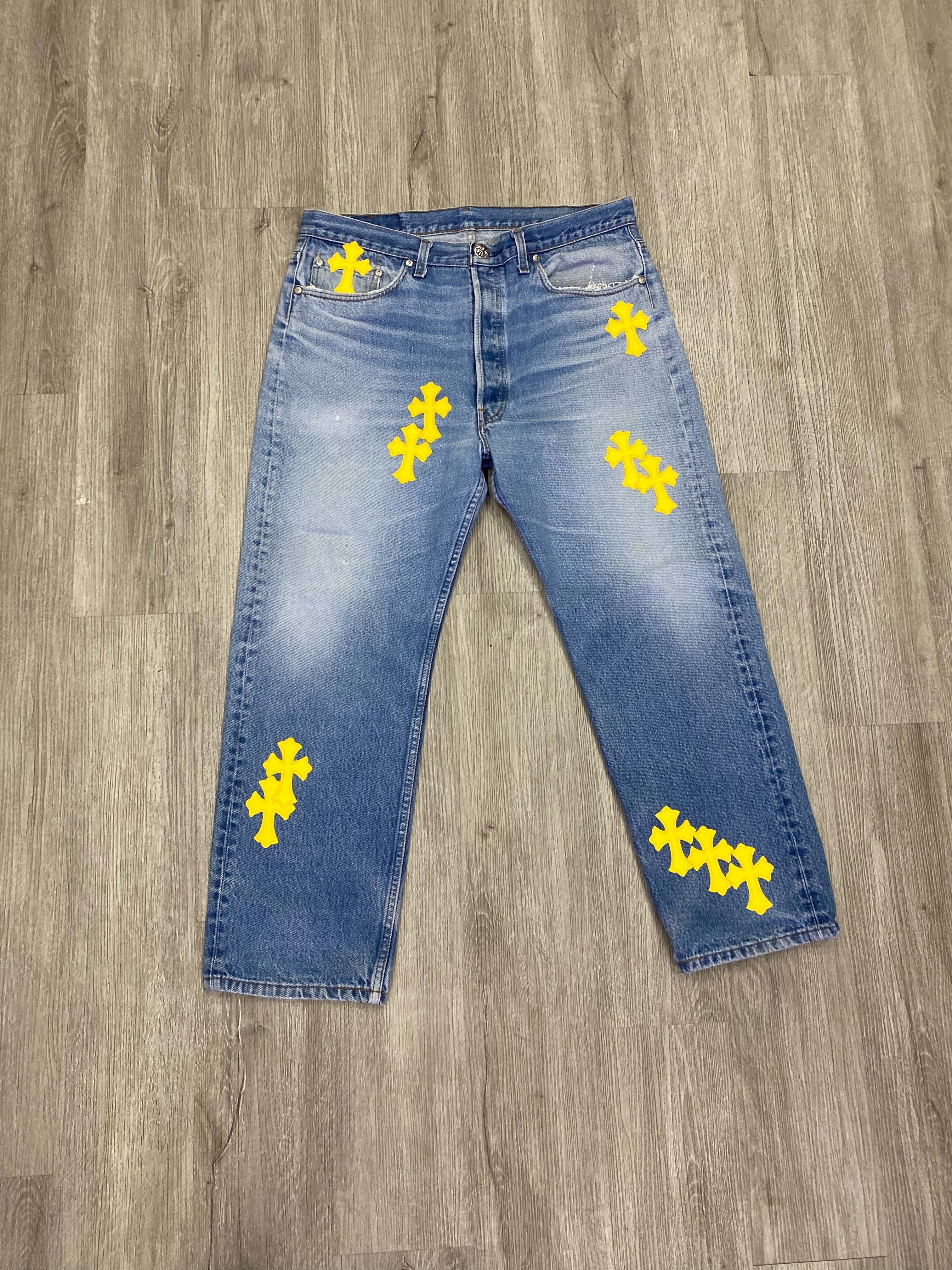 Chrome Hearts Jean Yellow crosses