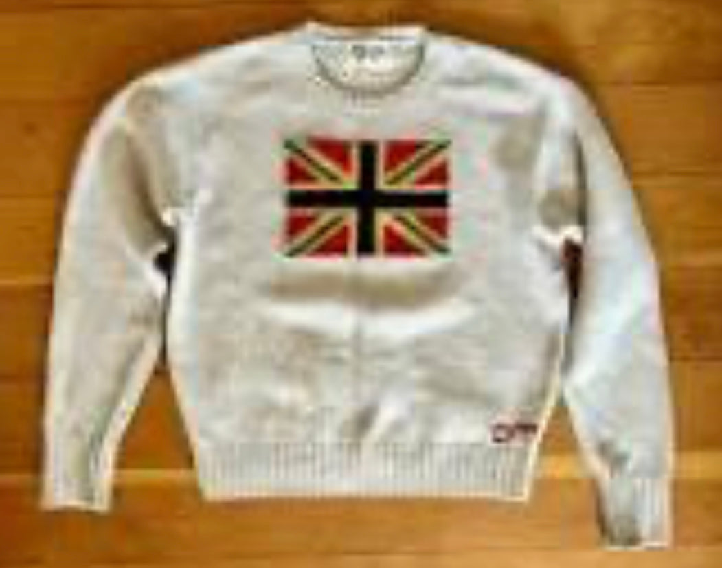 Denim tears flag knitted Crewneck cream