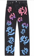 Denim Tears  X Bstroy black jeans pink/ purple/ blue