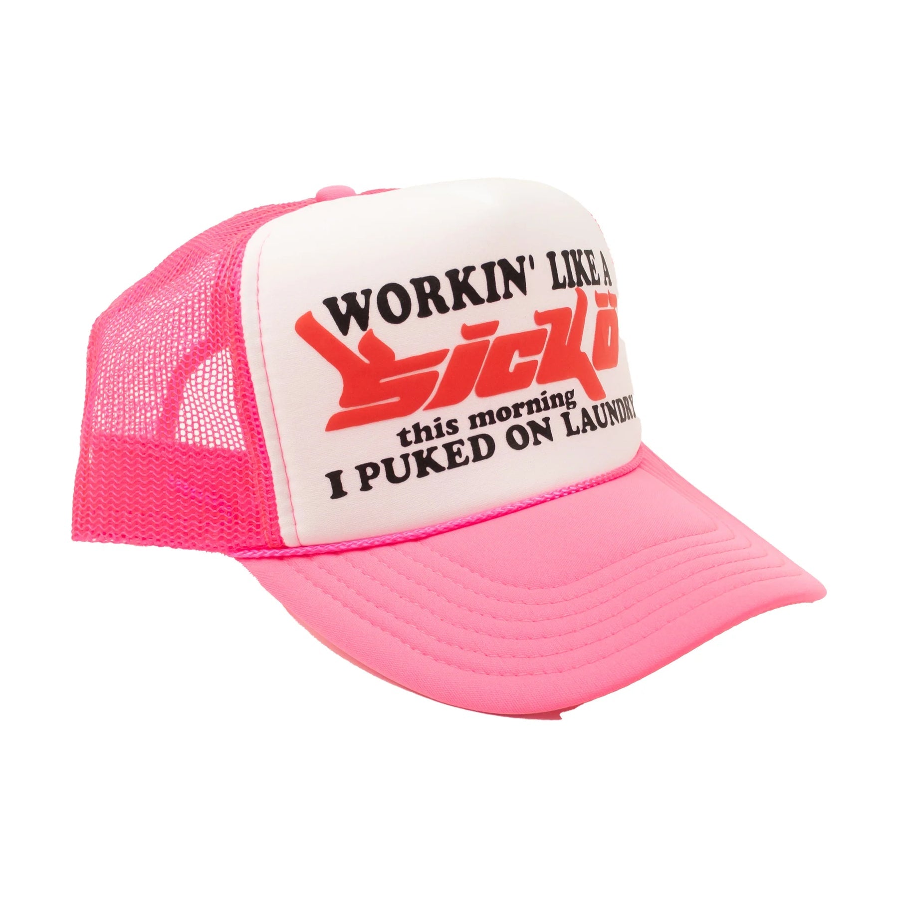 Sicko Trucker Hat (Neon Pink/White)