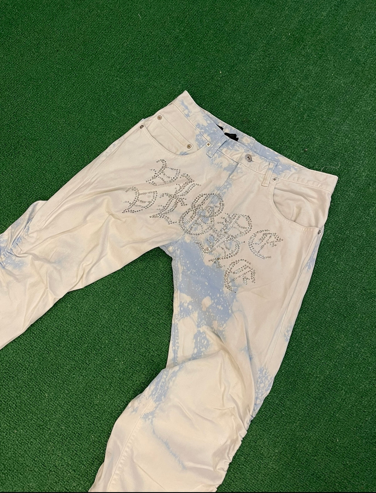 Vlone Rhinestone Light Blue/White Jeans