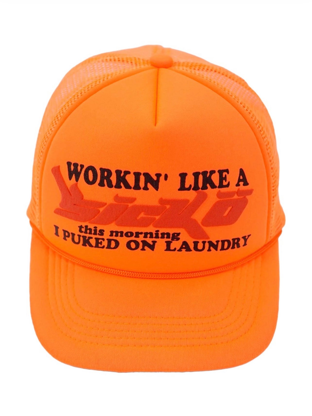 sicko trucker hat (neon orange)