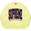 supreme cities arc crewneck ( pale lime)