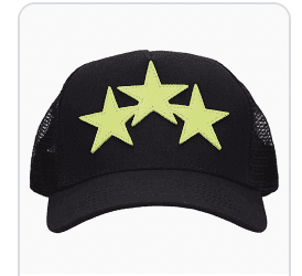 Amiri 3 star trucker hat black/ lime