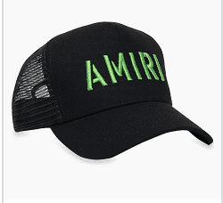 Amiri Stencil logo trucker hat black/ green