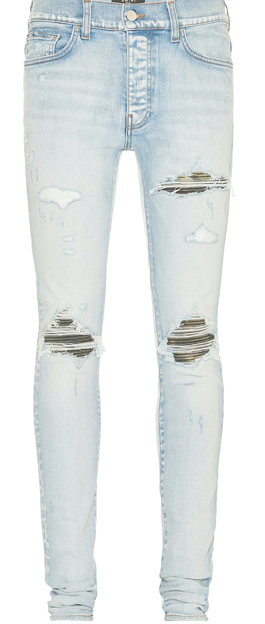 Amiri MX1 Tie Dye Camo Lightblue Jean
