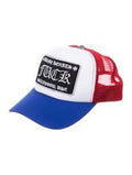 Chrome Hearts Trucker Hat "Fuck" red and Blue