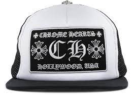 Chrome hearts "CH" Trucker Hat Black/White
