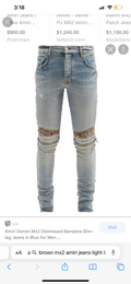 Amiri Mx2 Jeans brown Bandana/light blue