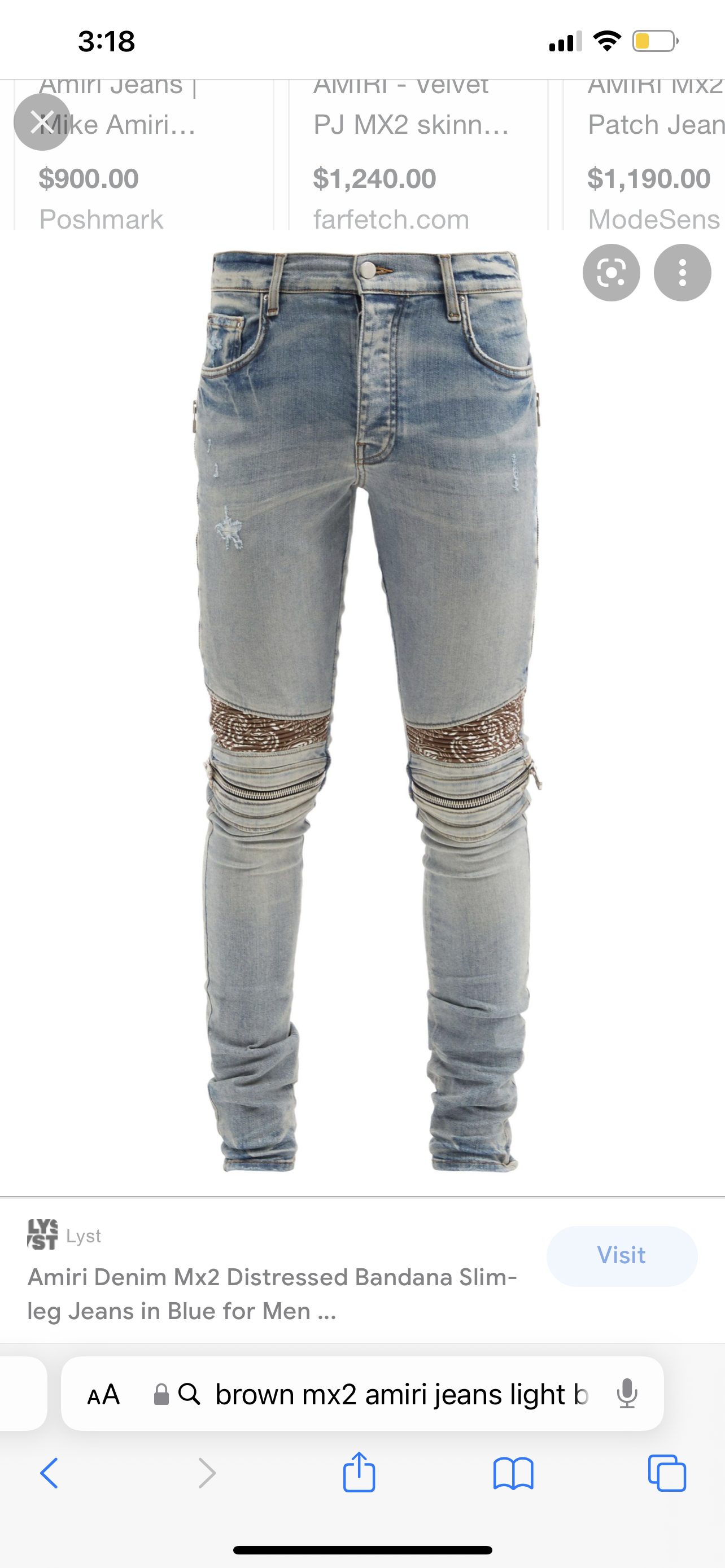 Amiri Mx2 Jeans brown Bandana/light blue