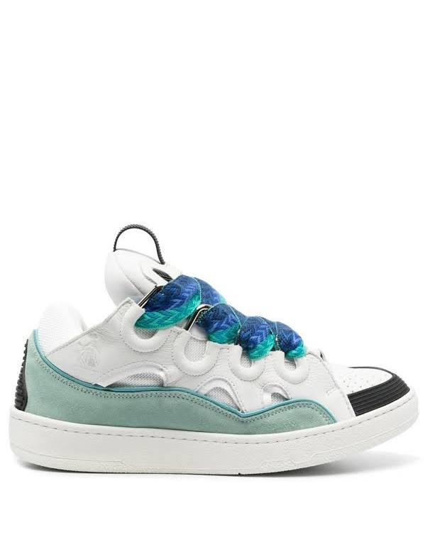 LANVIN Curb Sneaker (White/Teal/Black)