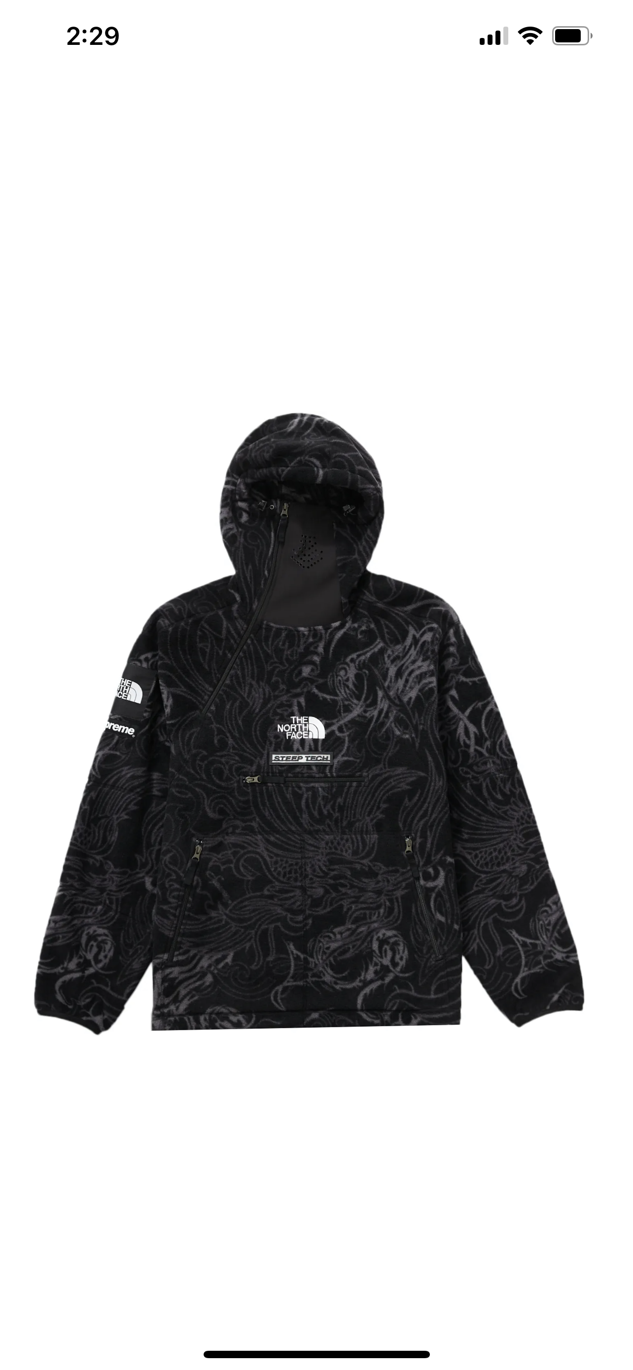 Supreme the north face steep tech fleece black