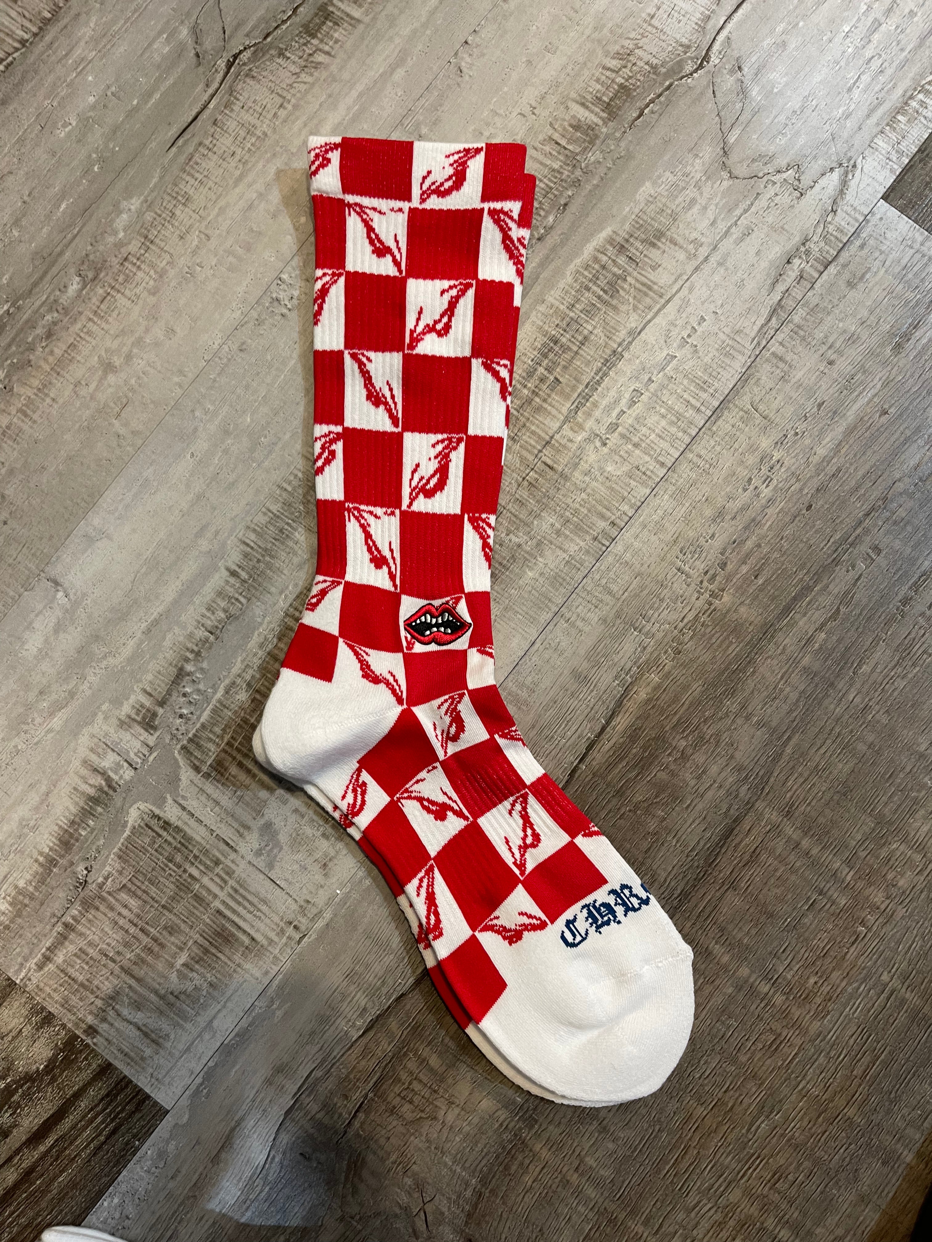 Chrome Mattyboy Sock Checkerboard (Red)