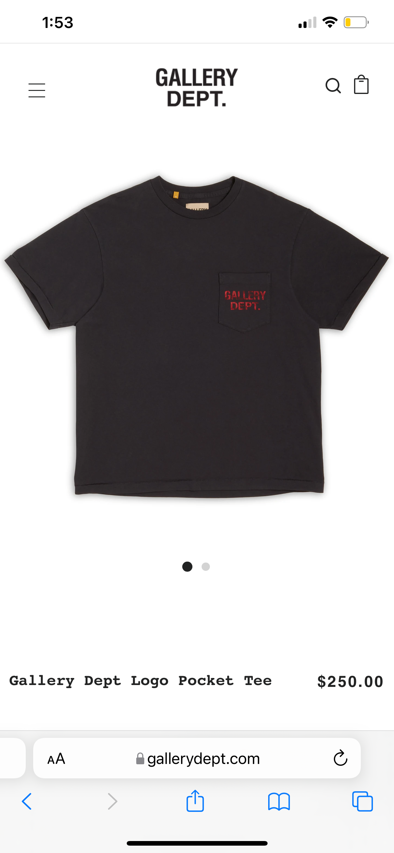 Gallery Dept Pocket Tee (Black/Red)