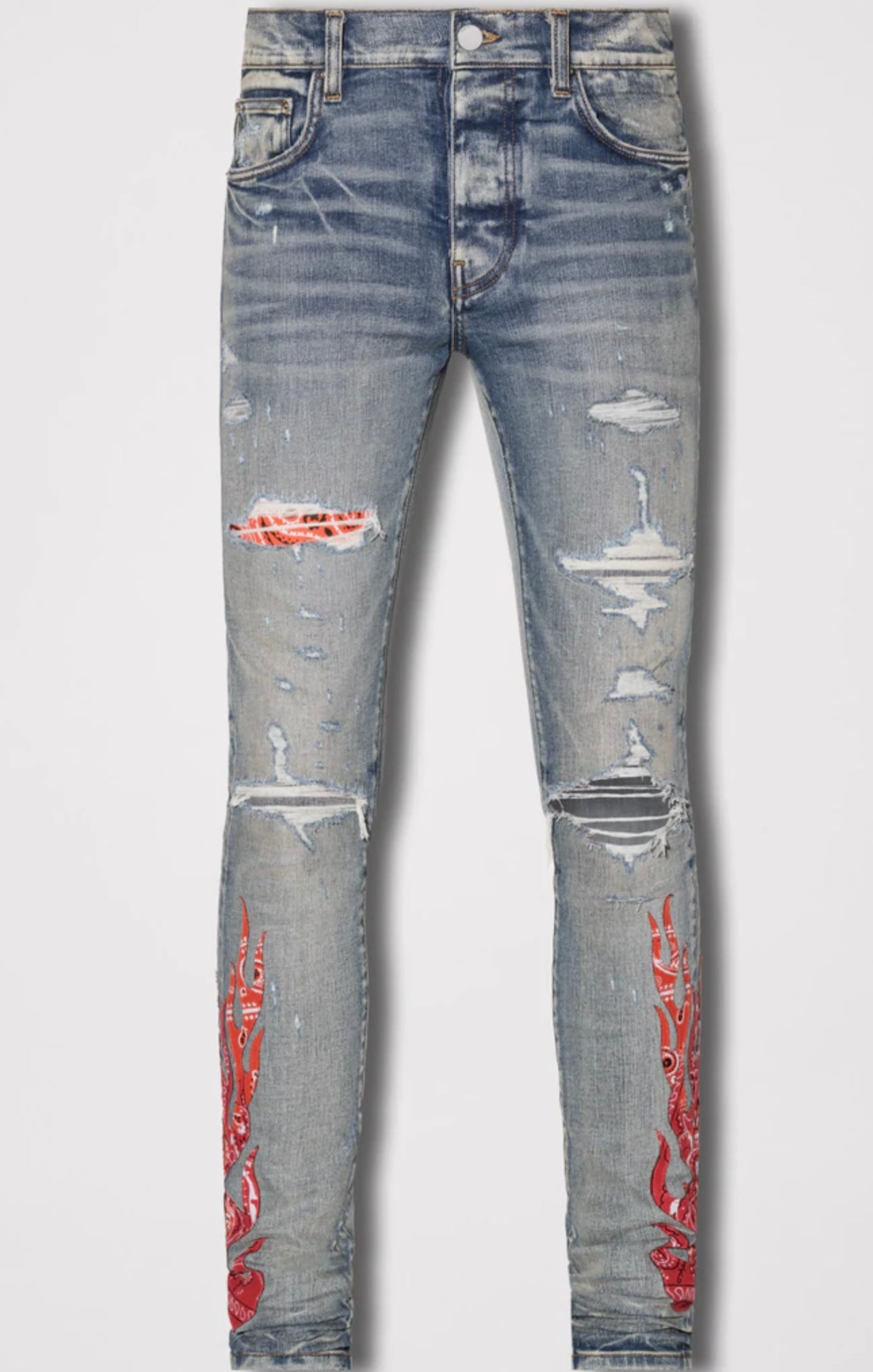 Amiri Flame Jeans (Blue/Orange/Red)