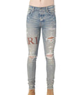 Amiri Leather Stitch Logo Jean (Brown)