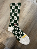 Chrome Mattyboy Checker Sock (Green)
